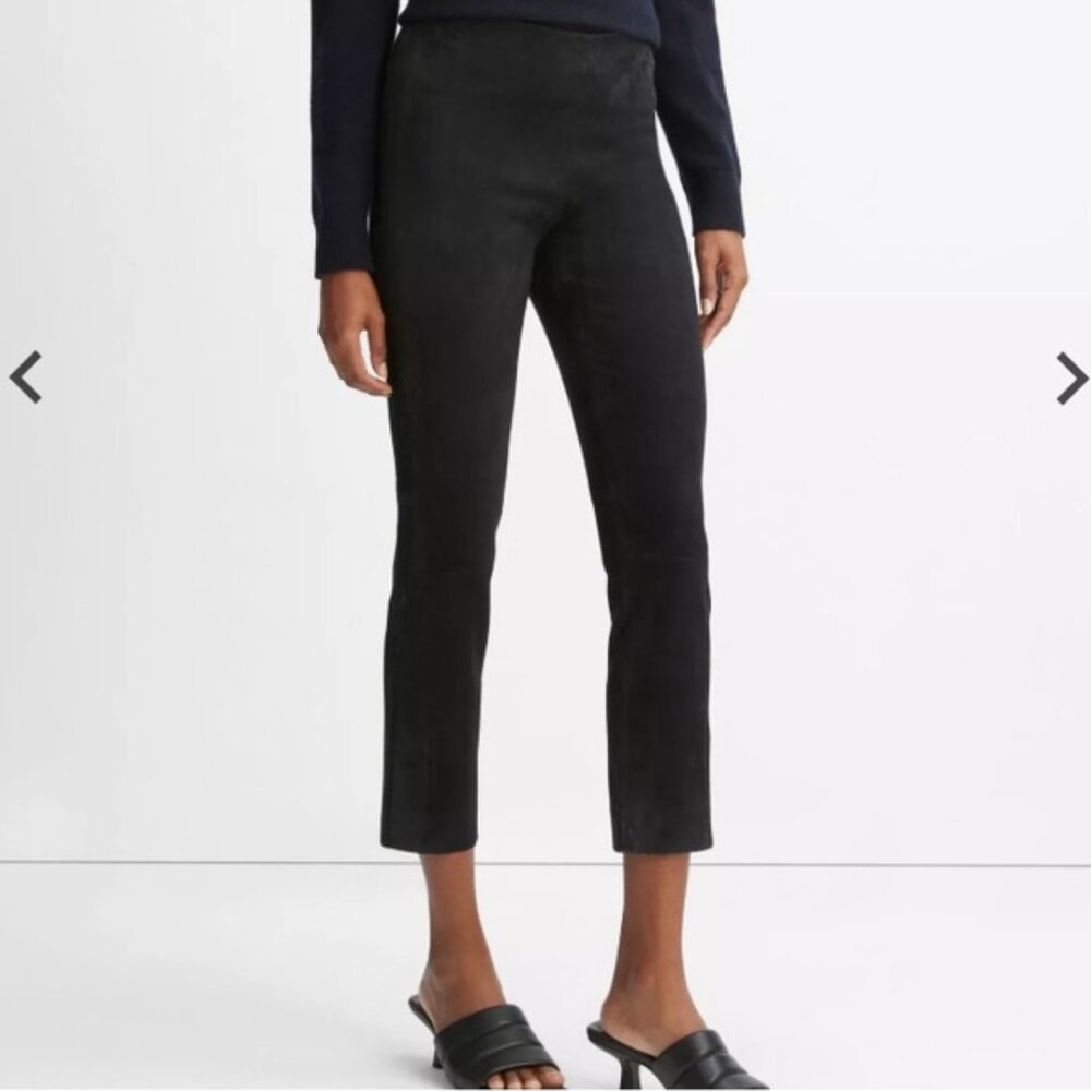 Vince Stretch Suede Split Hem Crop Legging